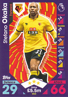 Stefano Okaka Watford 2016/17 Topps Match Attax Extra  #U63